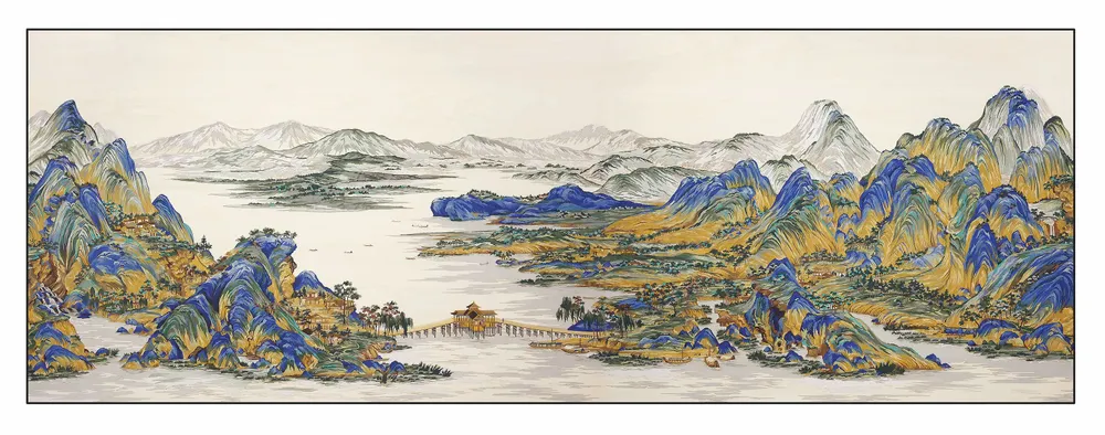 Pièces uniques - A world famous painting entirly hand veneer inlay - JUNGLE WING