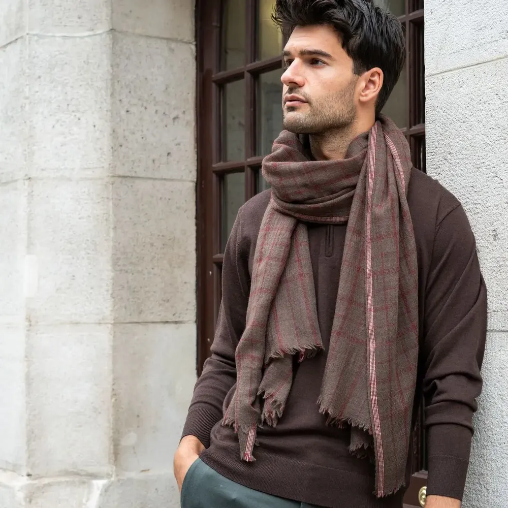 Scarves - Écharpe homme marron ALTYN EMEL - AV08 PARIS