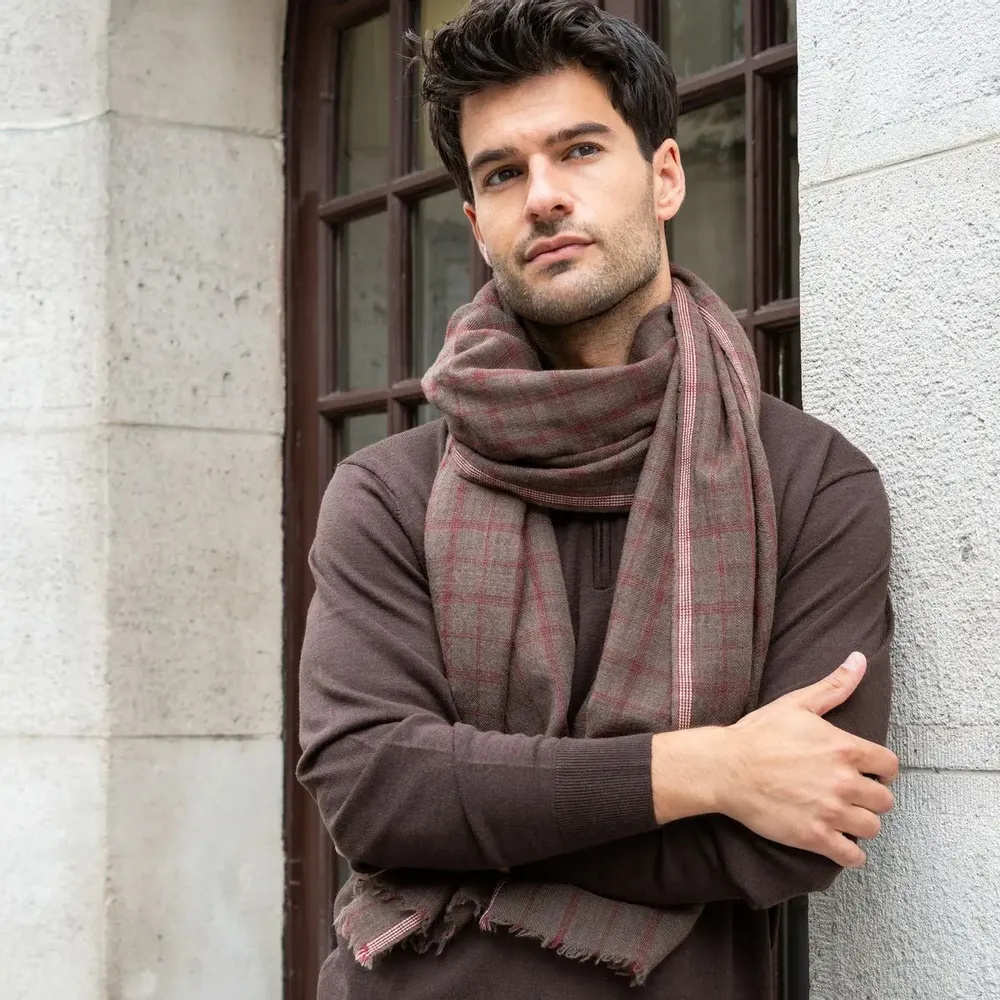 Scarves - Écharpe homme marron ALTYN EMEL - AV08 PARIS