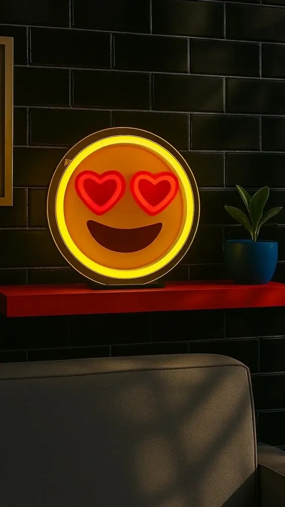 Table lamps - LOW CONSUMPTION LED NEON LAMP " HAPPINESS IS HERE " - LIGHT ME UP