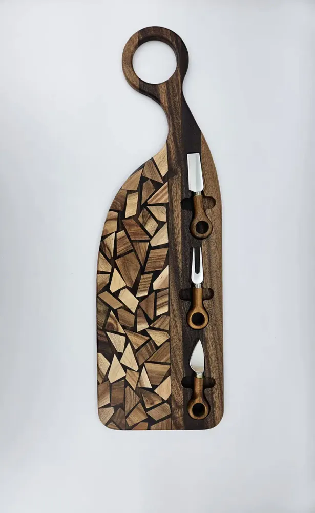 Assiettes au quotidien - Wild Grain Charcuterie Board with cheese knives - SINOWAY MANUFACTURE LIMITED
