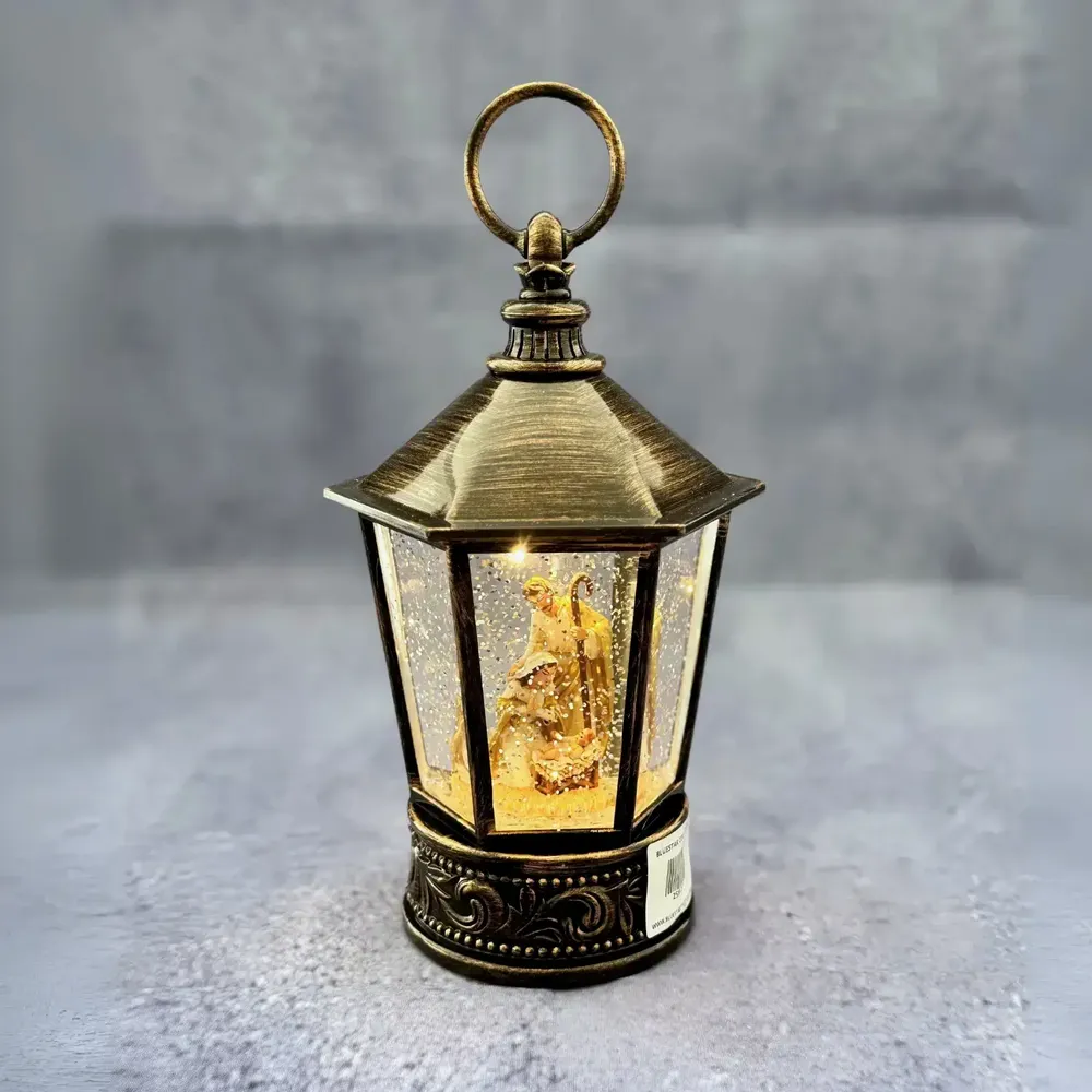 Nativity scenes and santons - LED Nativity Lantern – Holy Family with Glitter & Warm Light - BLUE STAR B.V.