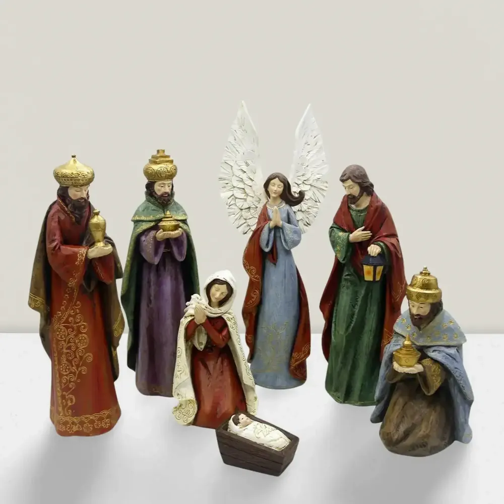 Nativity scenes and santons - Miniature Nativity Figurine Set – 9-Piece Collection - BLUE STAR B.V.
