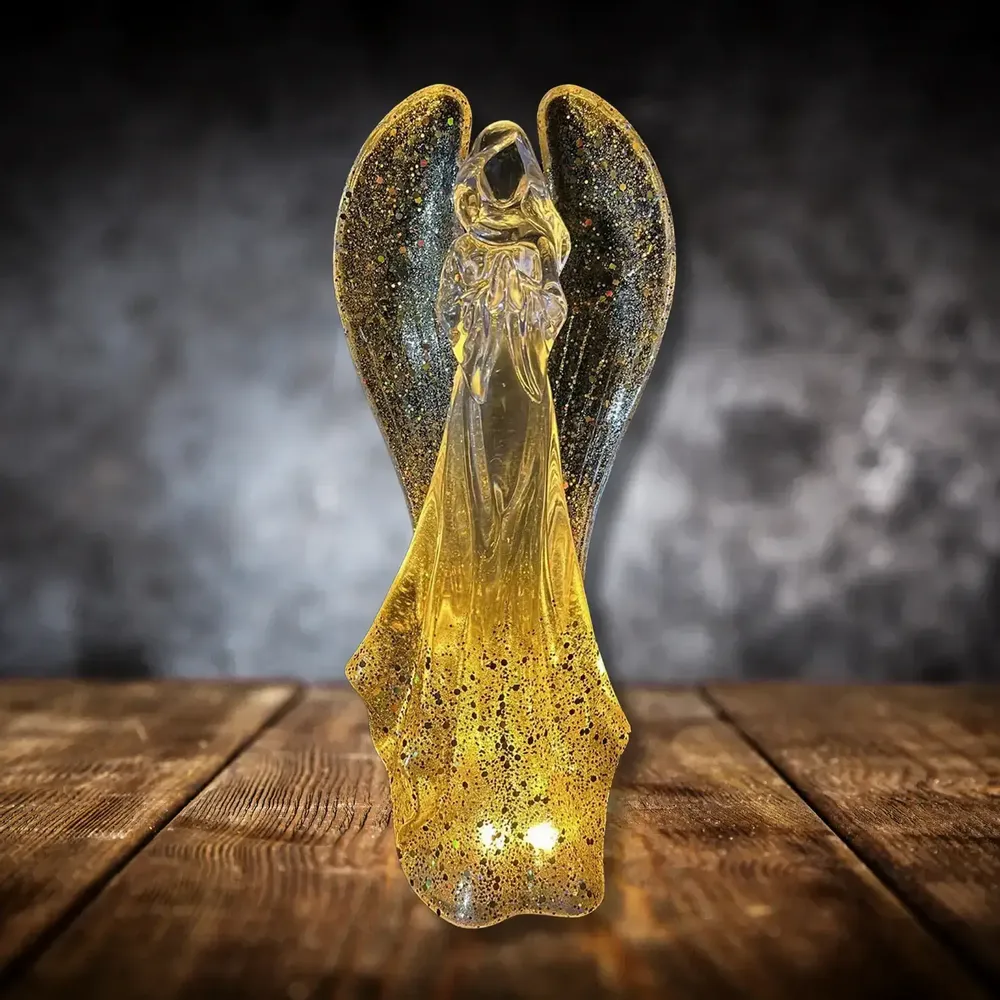 Nativity scenes and santons - LED Light-Up Angel Figurine – Warm White Glow - BLUE STAR B.V.