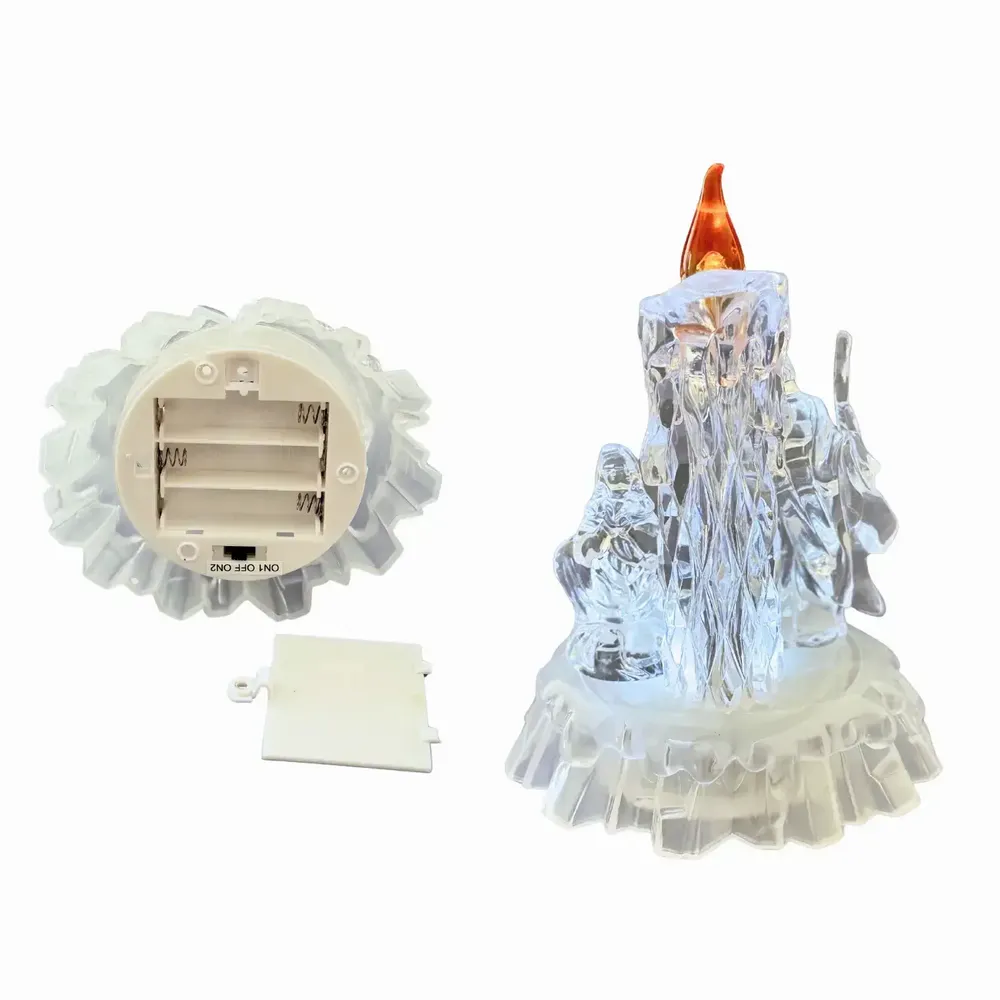 Nativity scenes and santons - Crystal-Style LED Nativity with Candle Light - BLUE STAR B.V.