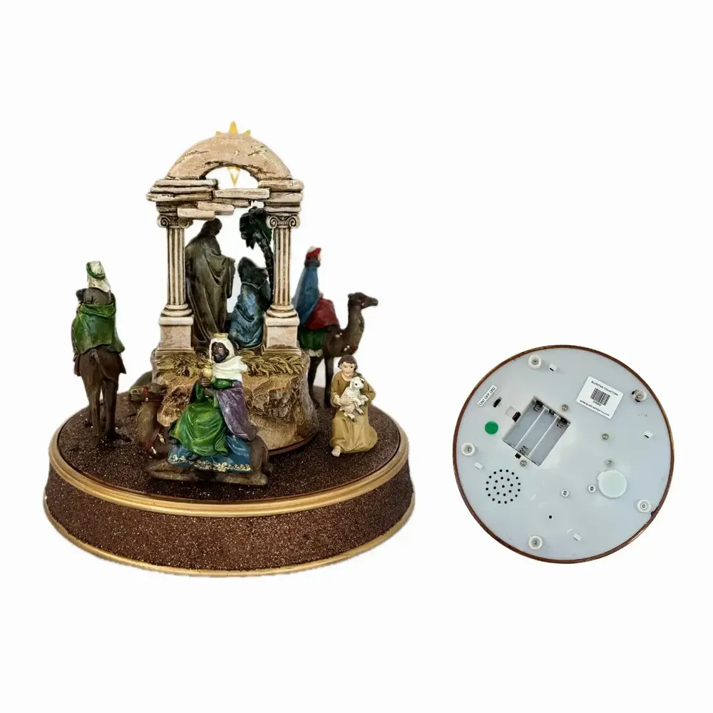 Crèches et santons - Crèche LED – Rois Mages avec Lumière, Rotation & Musique - BLUE STAR B.V.