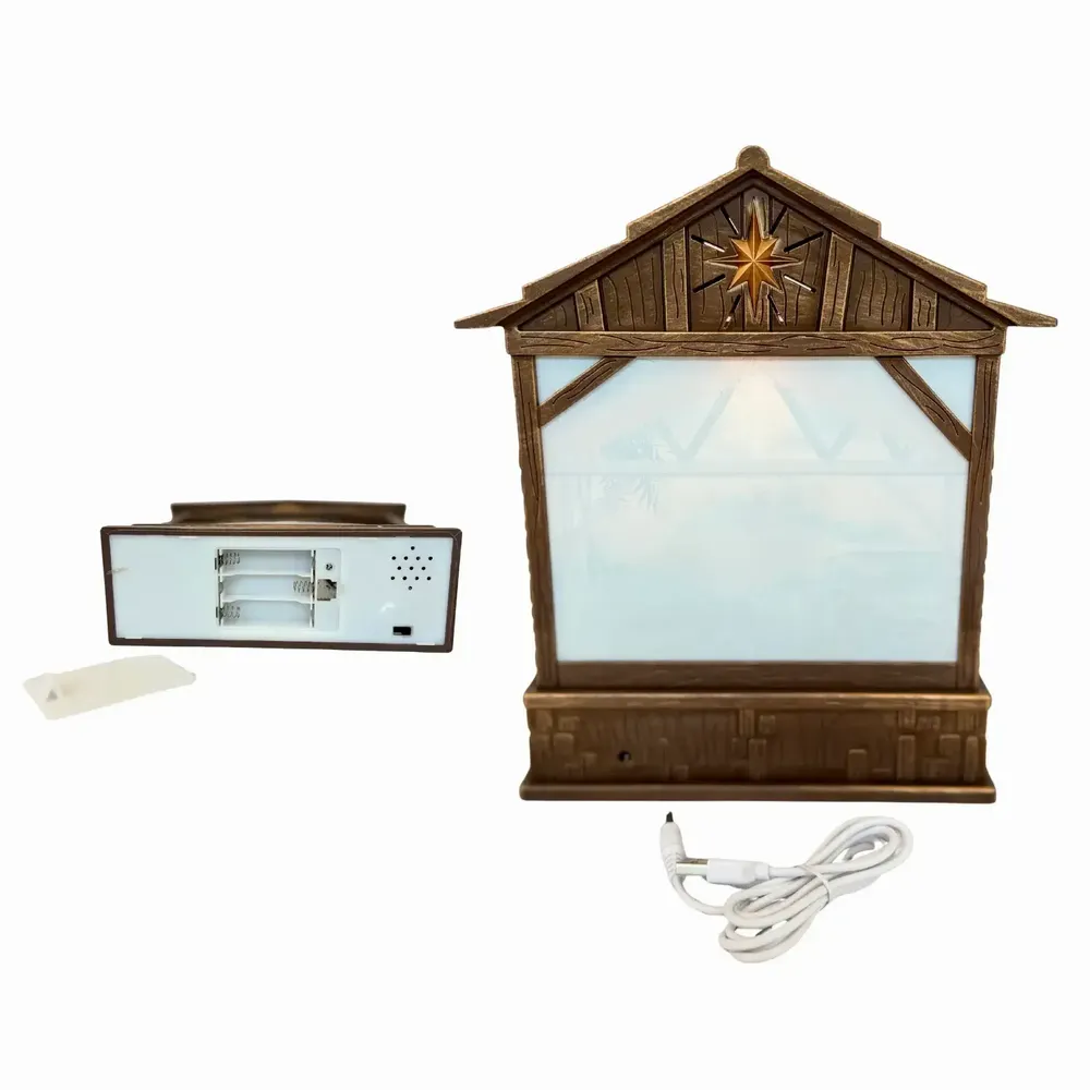 Nativity scenes and santons - Nativity Scene Lantern with Warm LED, Glitter Effect & Timer Function - BLUE STAR B.V.
