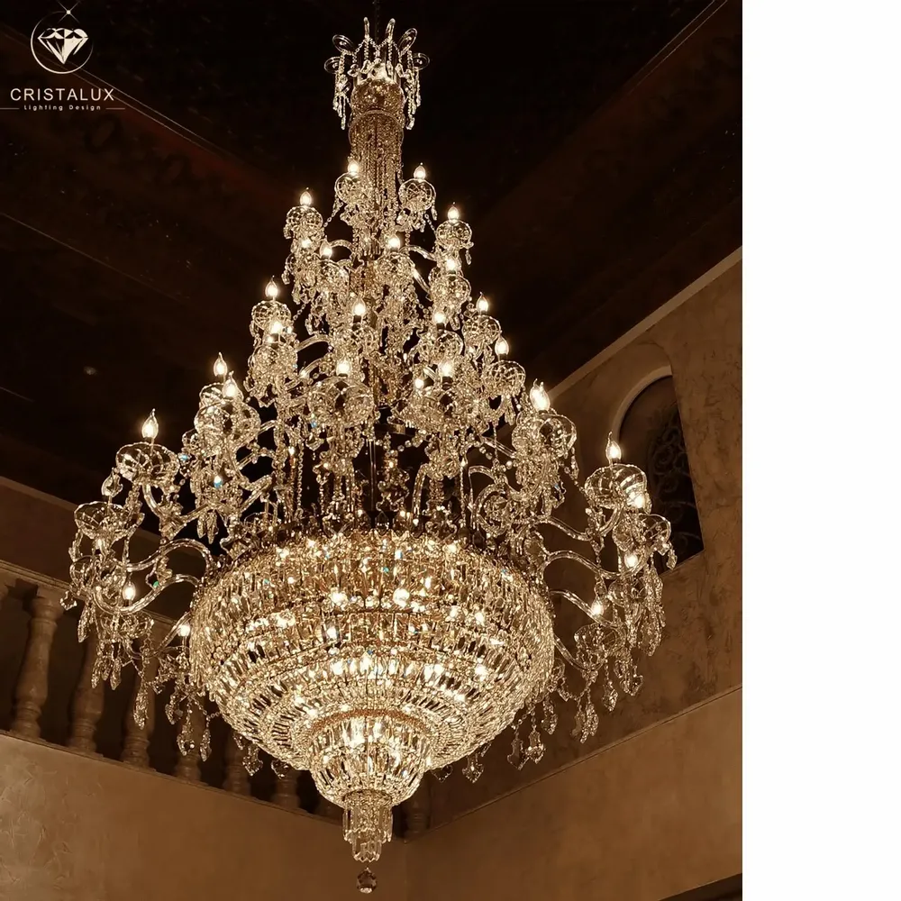 Suspensions - Grand lustre style baccarat 1168 - CRISTALUX LIGHTING DESIGN