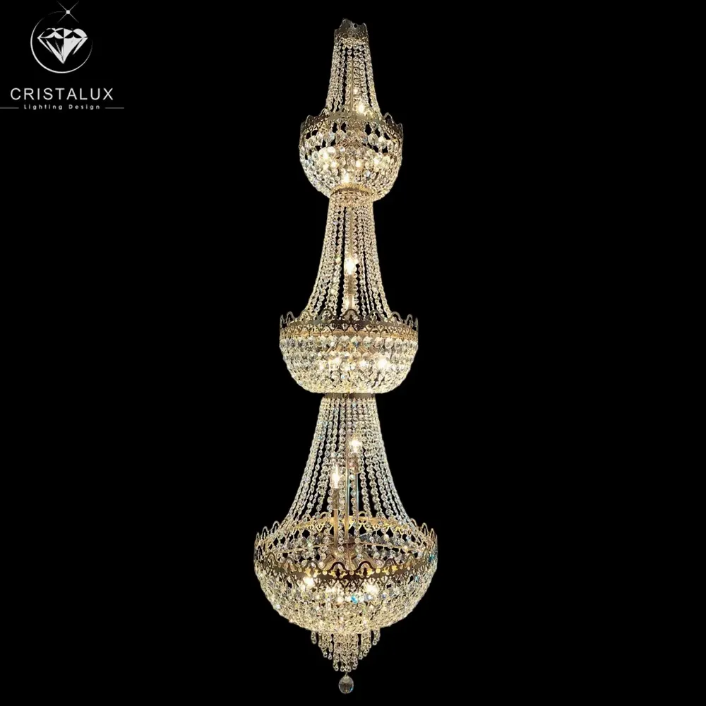 Hanging lights - double height chandelier - CRISTALUX  LIGHTING DESIGN