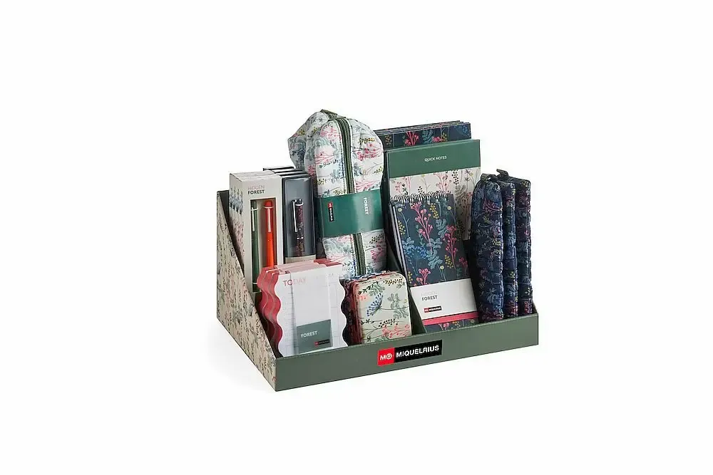 Papeterie bureau - Collection Hidden Forest, présentoir 29 pièces - accessoires papeterie - APLI MIQUELRIUS