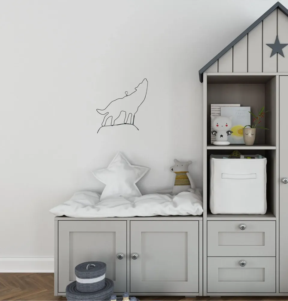 Other wall decoration - Wire Wall Decoration\" Wolf Silhouette\ "” - to pin - BIJOUX DE MUR