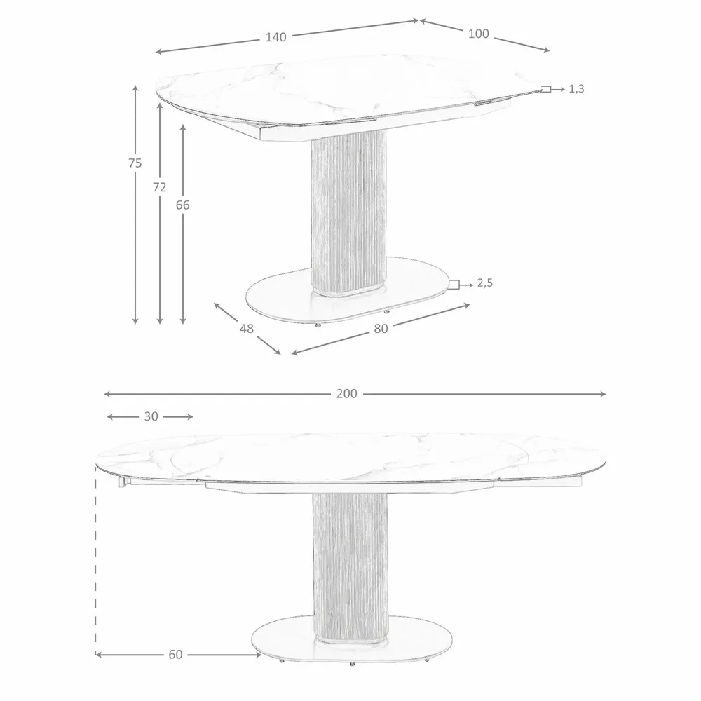 Tables Salle à Manger - Table de salle à manger ovale à rallonge en marbre de porcelaine - ANGEL CERDÁ