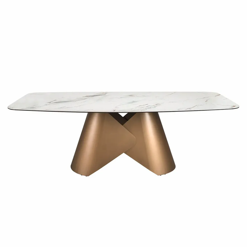 Tables Salle à Manger - Table de salle à manger ovale en marbre de porcelaine - ANGEL CERDÁ