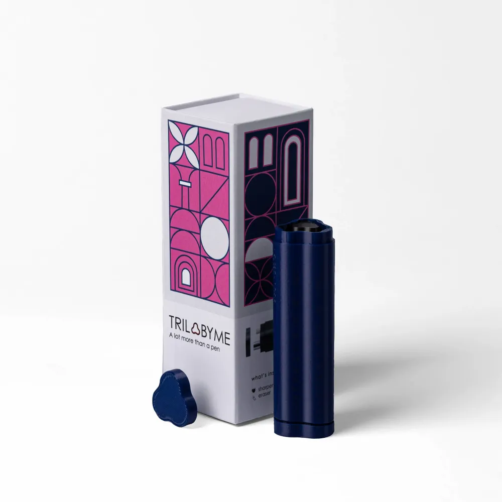 Stationery - Portable creative case TRILObyME with refills (Blue, Pink, White) - EGOUNDESIGN