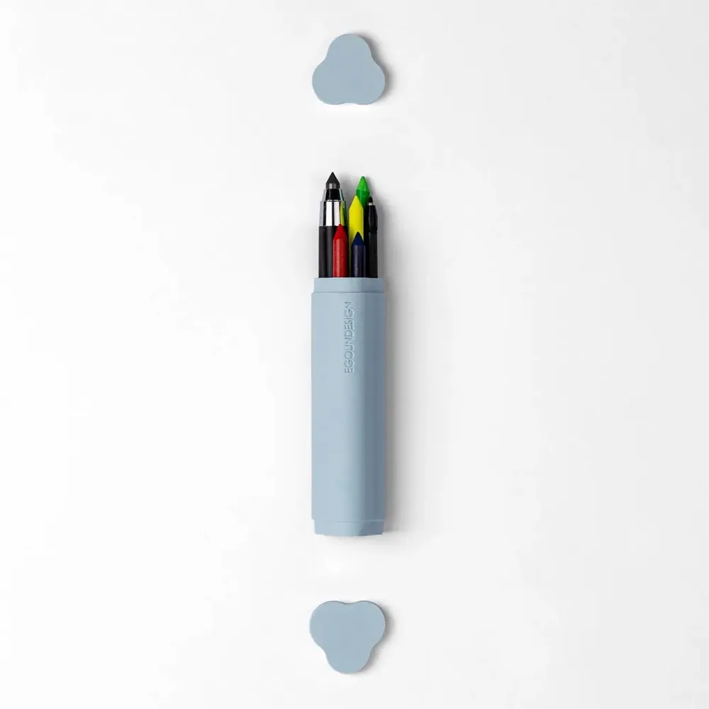 Office sets - Portable creative case TRILObyME with refills (Ivory, Yellow, Azure) - EGOUNDESIGN