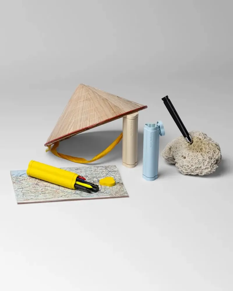 Office sets - Portable creative case TRILObyME with refills (Ivory, Yellow, Azure) - EGOUNDESIGN