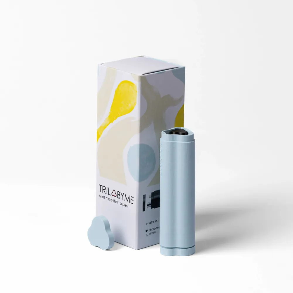Office sets - Portable creative case TRILObyME with refills (Ivory, Yellow, Azure) - EGOUNDESIGN
