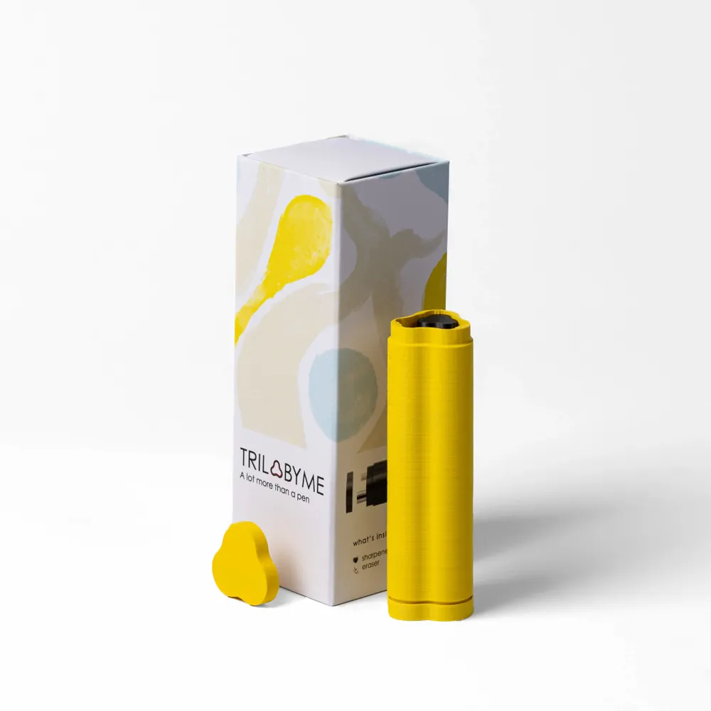 Office sets - Portable creative case TRILObyME with refills (Ivory, Yellow, Azure) - EGOUNDESIGN