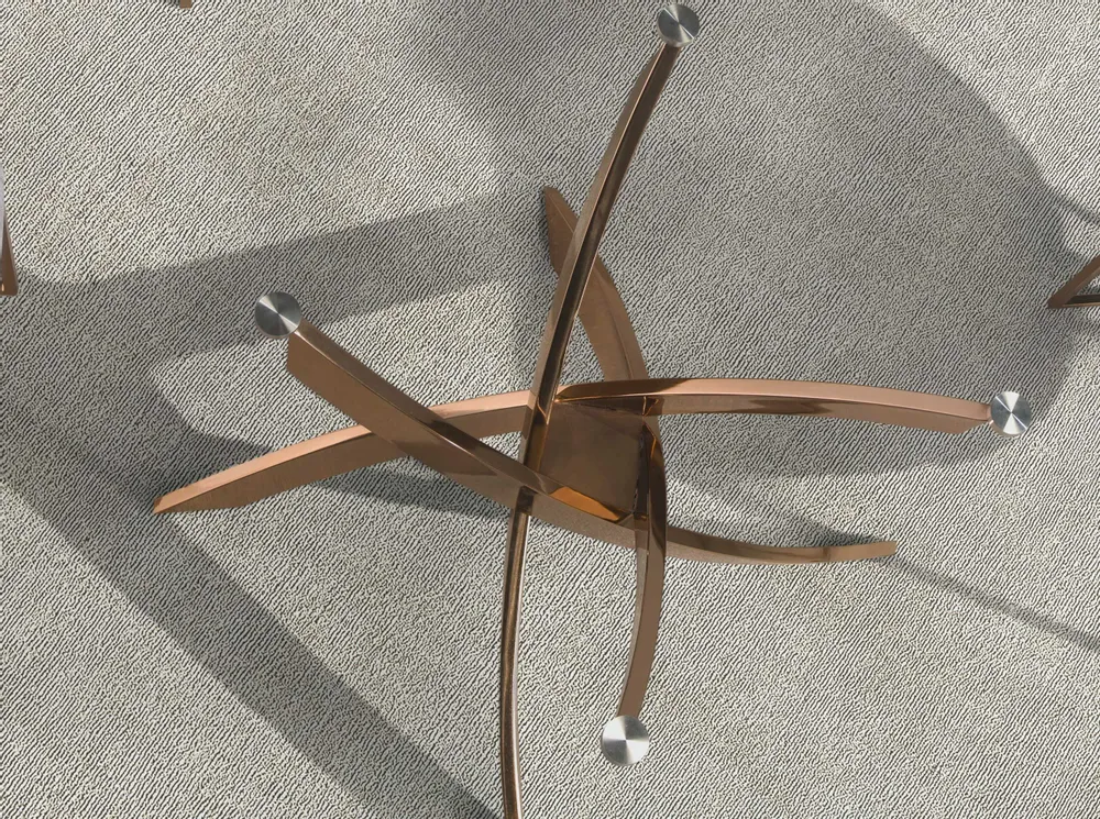 Dining Tables - Rectangular dining table in tempered glass and pink steel - ANGEL CERDÁ
