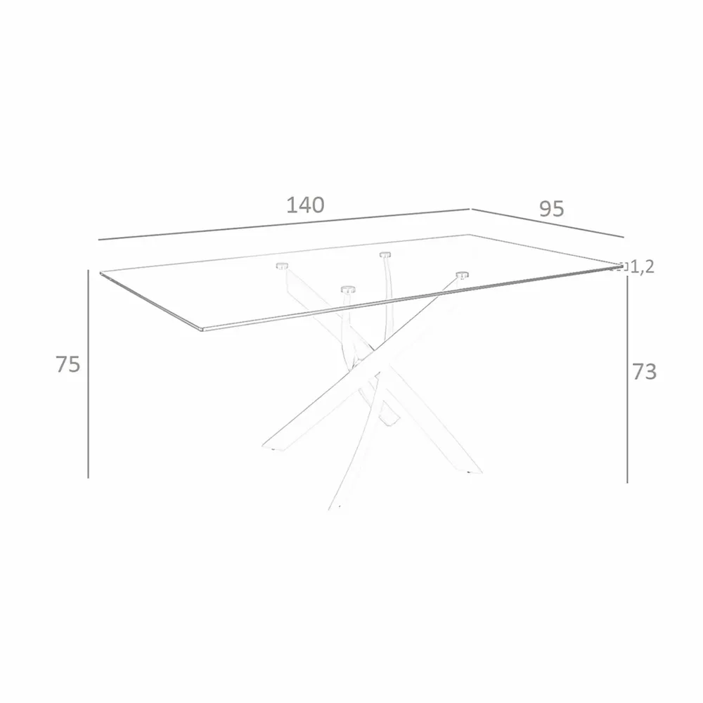 Dining Tables - Rectangular dining table in tempered glass and pink steel - ANGEL CERDÁ