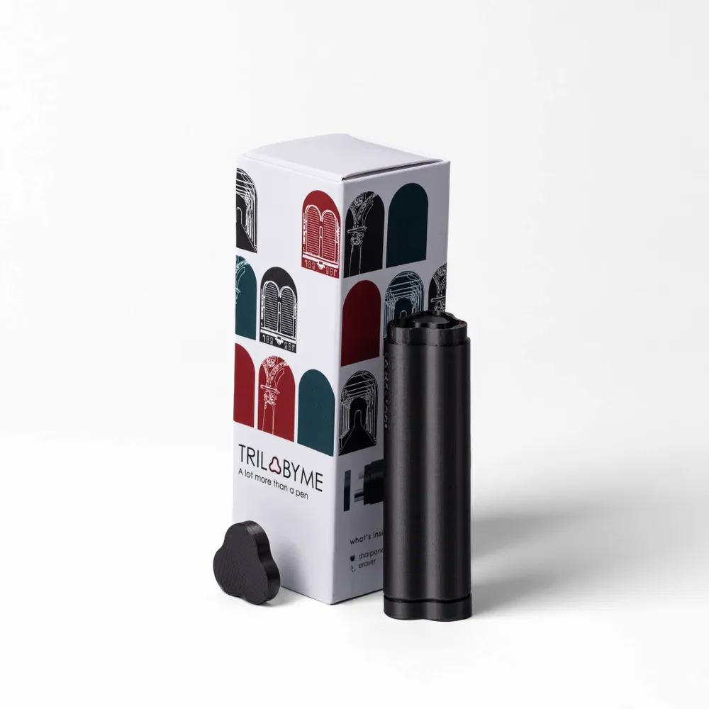 Papeterie bureau - Étui créatif portable TRILObyME avec recharges (Noir, Bordeaux, Vert) - EGOUNDESIGN