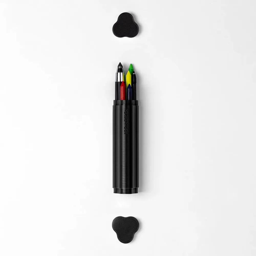Papeterie bureau - Étui créatif portable TRILObyME avec recharges (Noir, Bordeaux, Vert) - EGOUNDESIGN