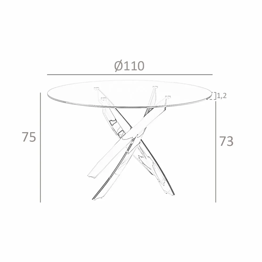 Dining Tables - Round dining table tempered glass and pink steel - ANGEL CERDÁ