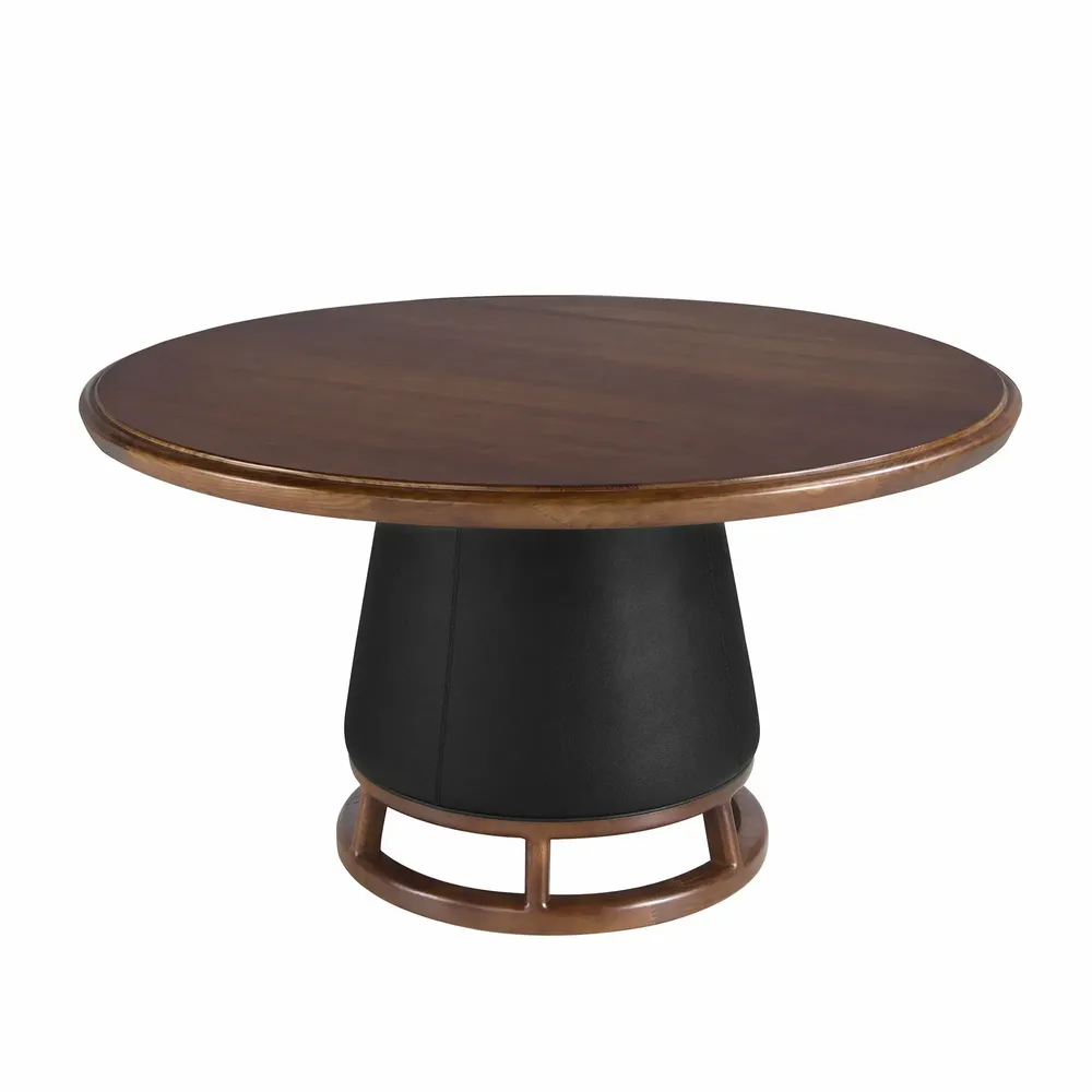 Tables Salle à Manger - Table de salle à manger ronde en noyer foncé et bois - ANGEL CERDÁ