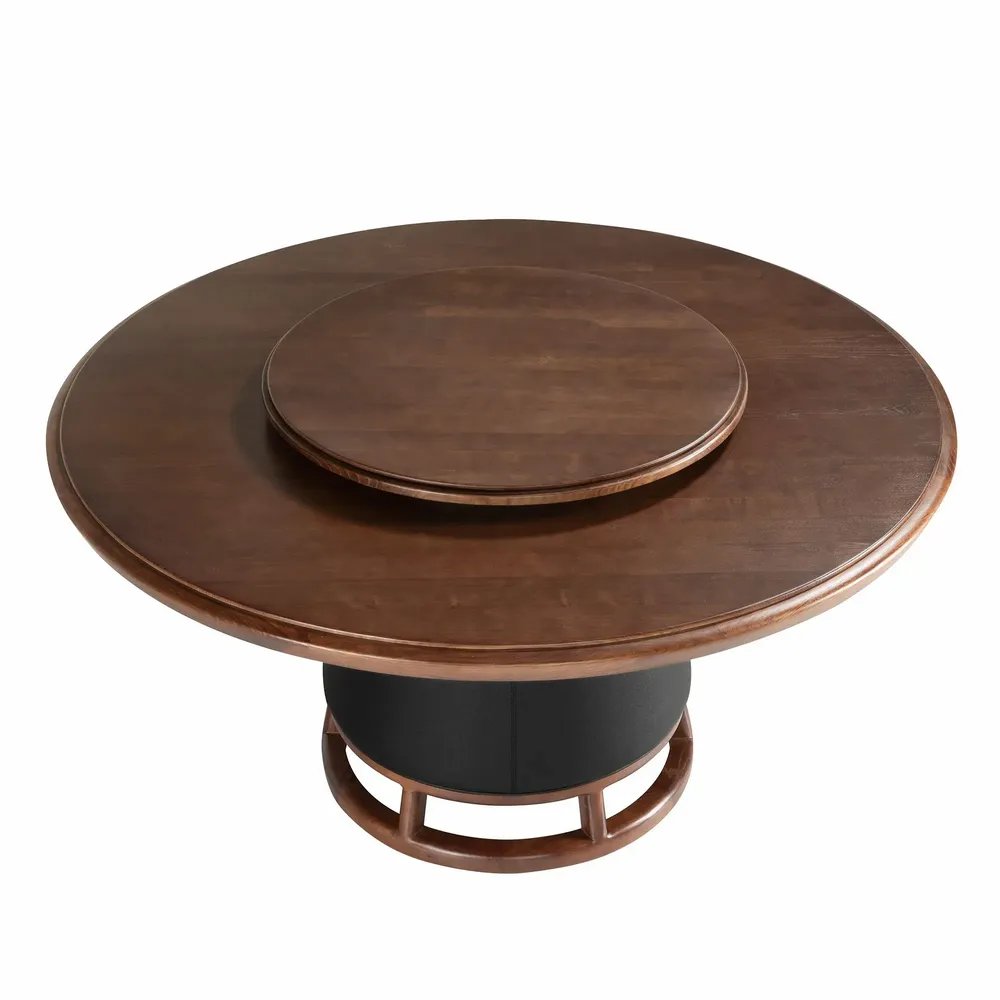 Tables Salle à Manger - Table de salle à manger ronde en noyer foncé et bois - ANGEL CERDÁ