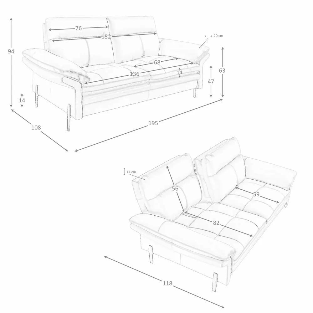 Sofas - Brown leather 2-seater sofa - ANGEL CERDÁ