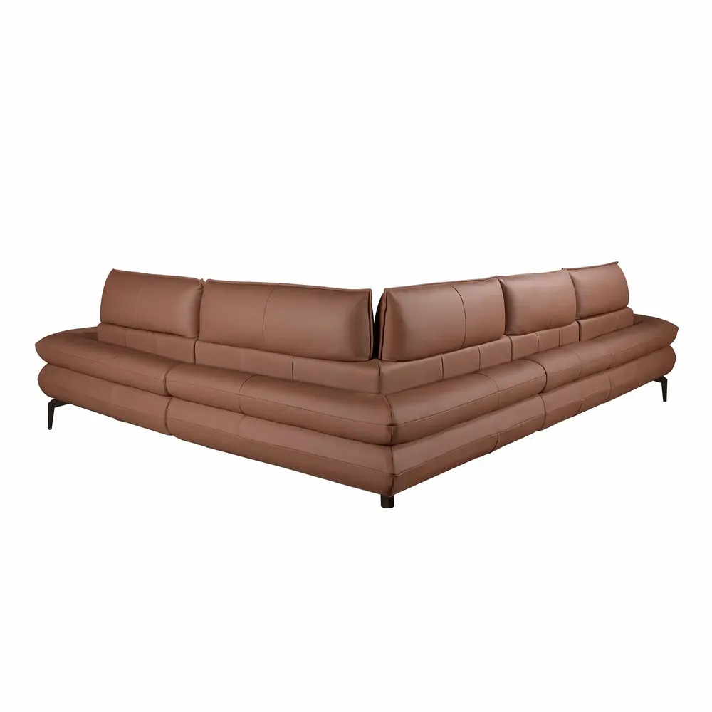 Sofas - Brown leather modular relax corner sofa - ANGEL CERDÁ