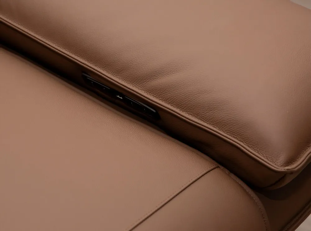Sofas - Brown leather modular relax corner sofa - ANGEL CERDÁ