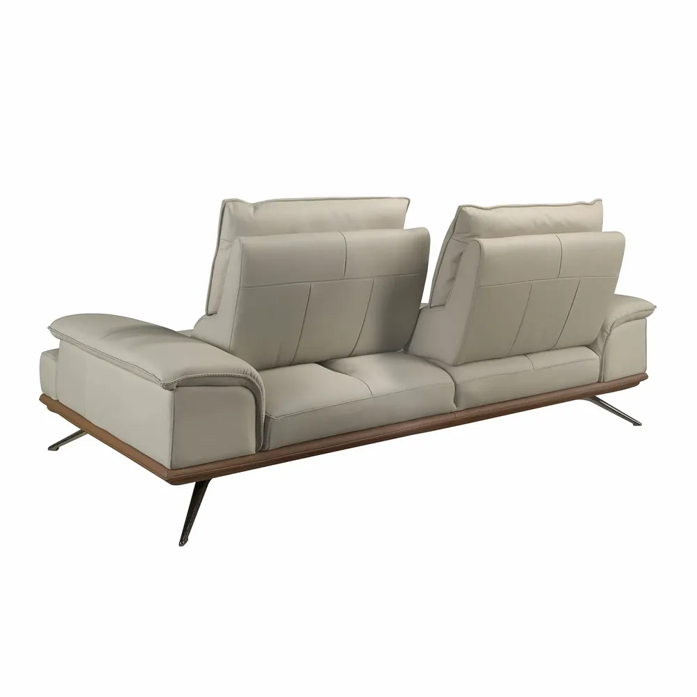 Sofas - Grey taupe leather 3-seater sofa - ANGEL CERDÁ