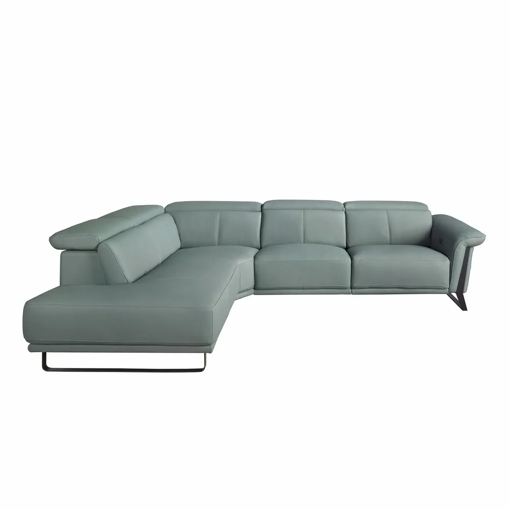 Canapés - Canapé d'angle relax gauche en cuir vert turquoise - ANGEL CERDÁ