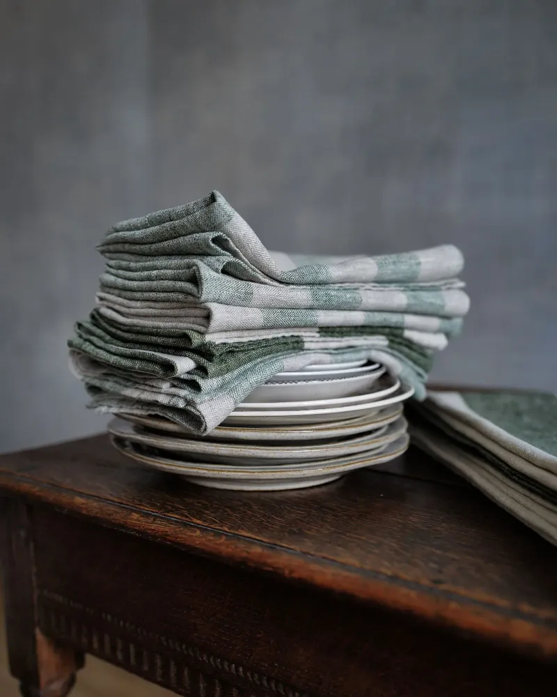 Nappes - Linge de table en lin rayé fait main par LinenMe - LINENME