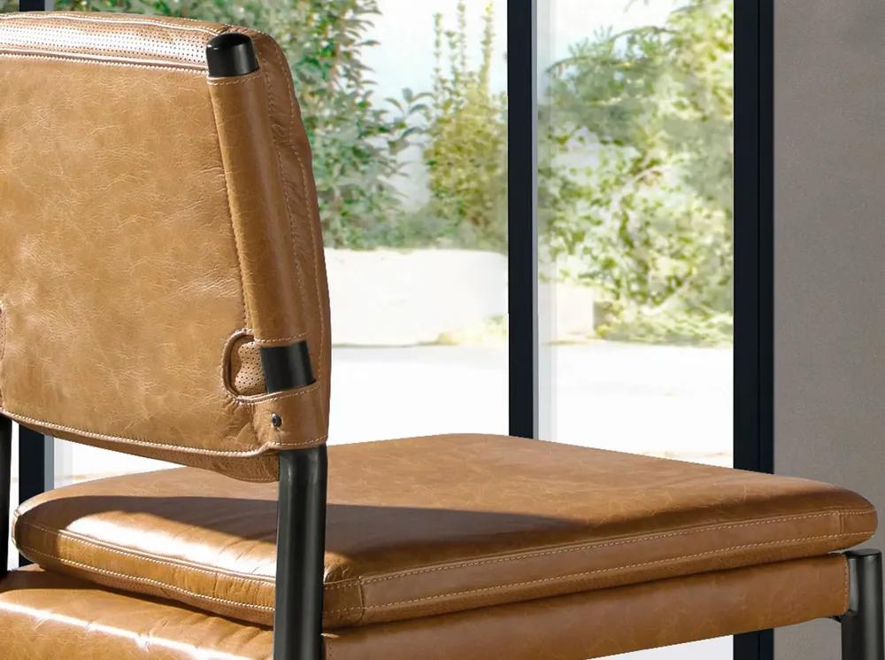 Tabourets - Tabouret en cuir marron - ANGEL CERDÁ