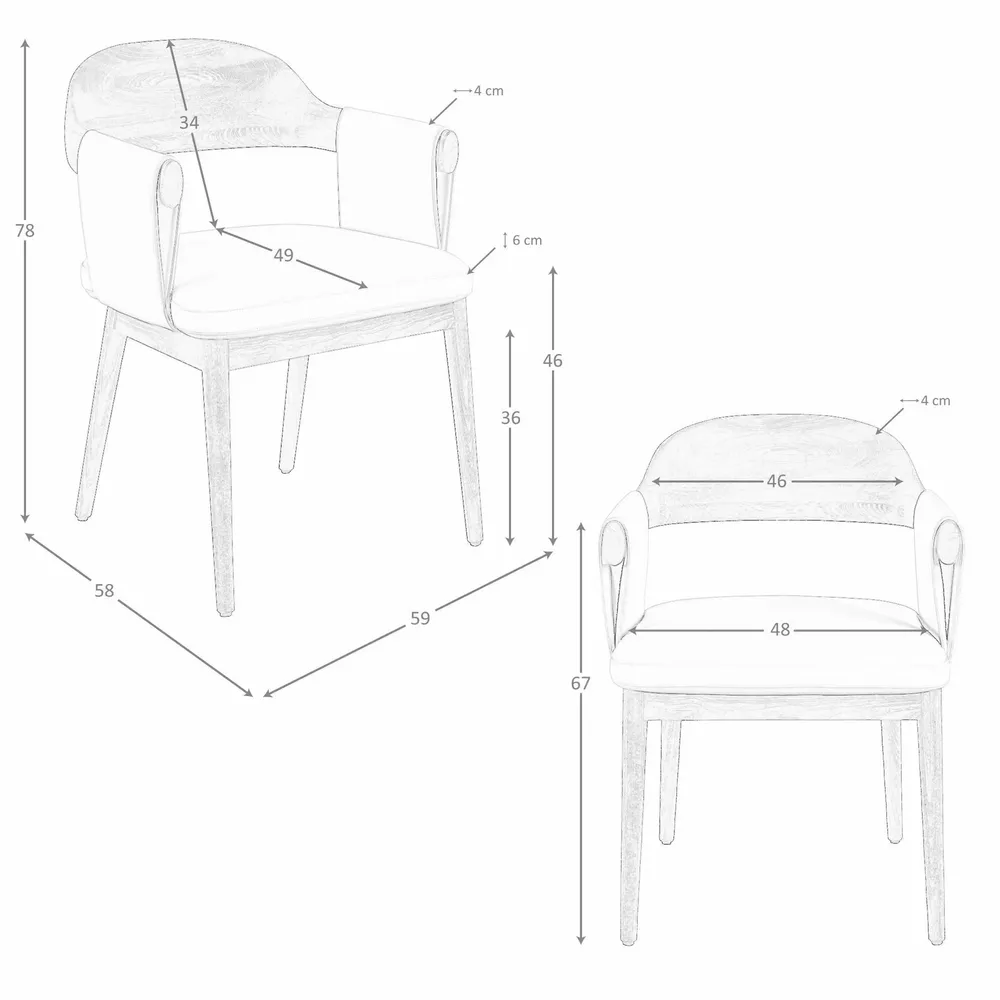 Chairs - Walnut and cream leatherette chair - ANGEL CERDÁ