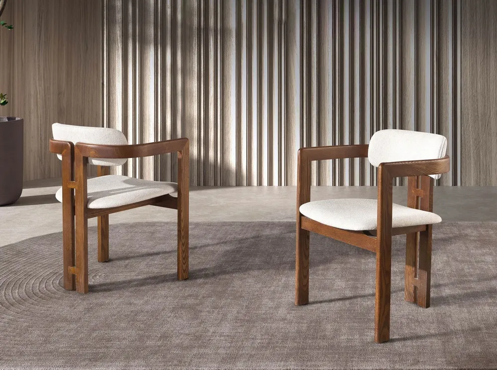 Chairs - Off-white fabric chair - ANGEL CERDÁ