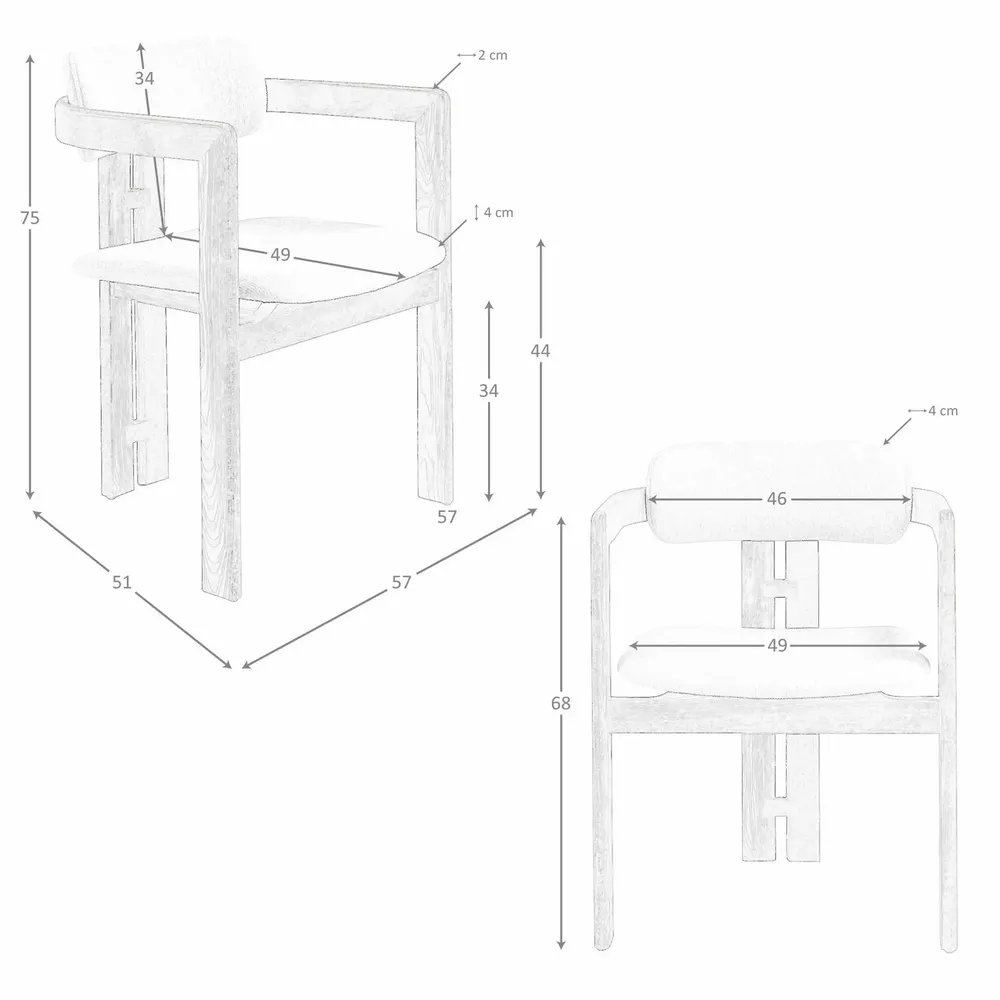 Chairs - Off-white fabric chair - ANGEL CERDÁ