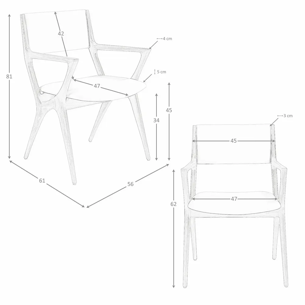Chaises - Chaise en similicuir vison - ANGEL CERDÁ