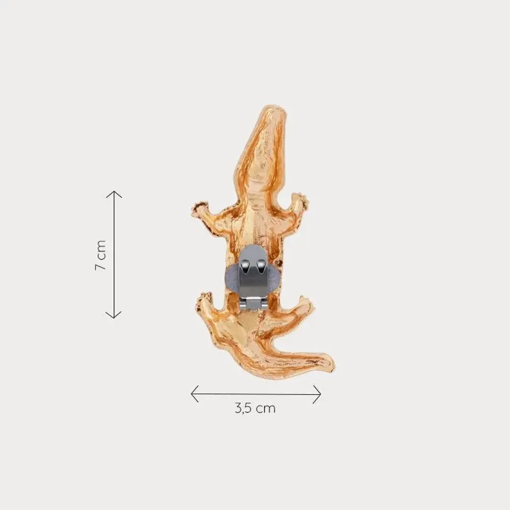 Jewelry - CLAP COCCO the crocodile GOLD brooch jewelry - CLAP PARIS
