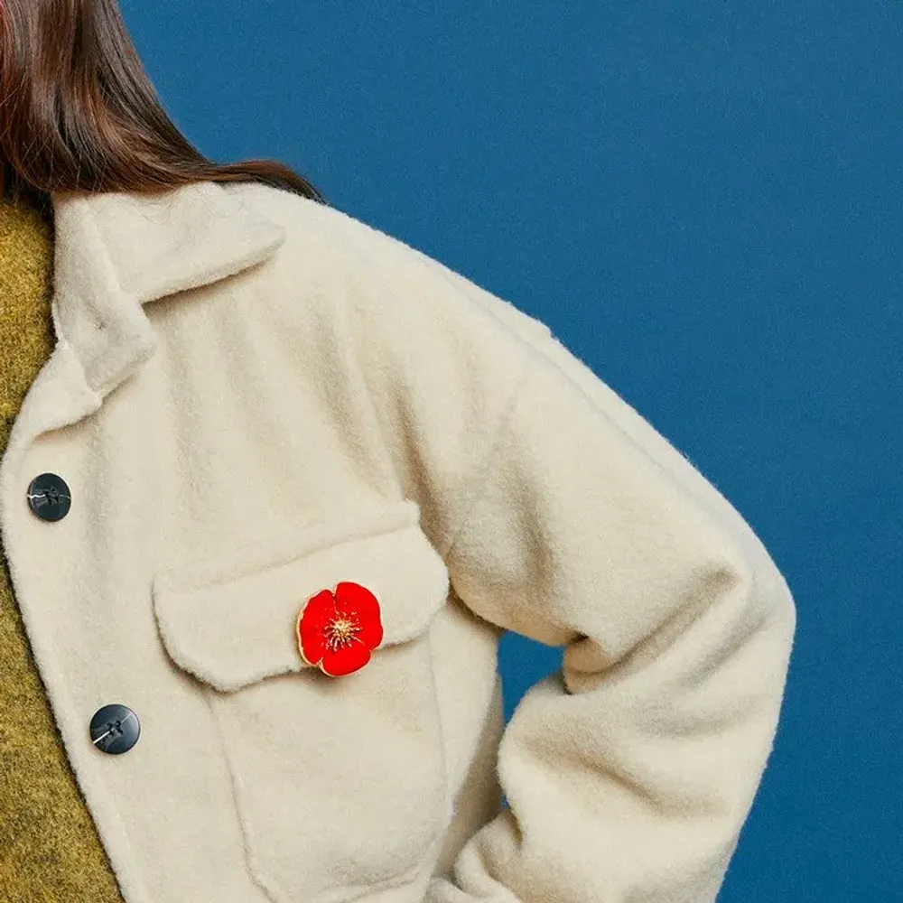 Bijoux - bijou broche CLAP POPPY RED - le coquelicot rouge - CLAP PARIS