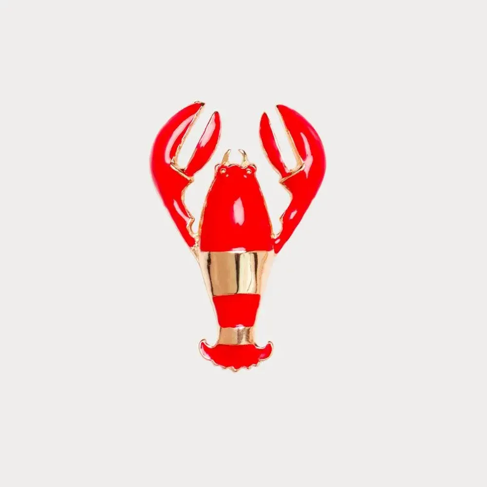 Bijoux - bijou broche CLAP EYMARD le homard COOK RED - rouge et or - CLAP PARIS