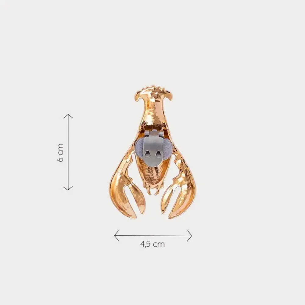 Bijoux - bijou broche CLAP EYMARD le homard COOK RED - rouge et or - CLAP PARIS
