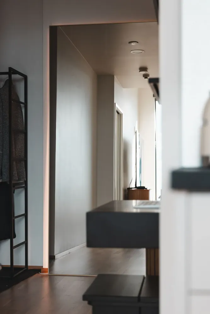 Mirrors - Extra Large Full Length Mirror With Gold Frame (110x210cm) - SCANDINAVIAN GLASSFACTORY