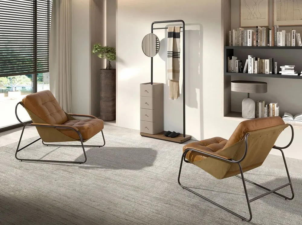 Fauteuils - Fauteuil en cuir marron - ANGEL CERDÁ