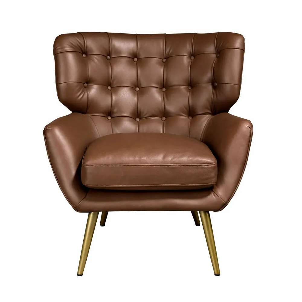 Fauteuils - Fauteuil Chester cuir marron foncé - ANGEL CERDÁ