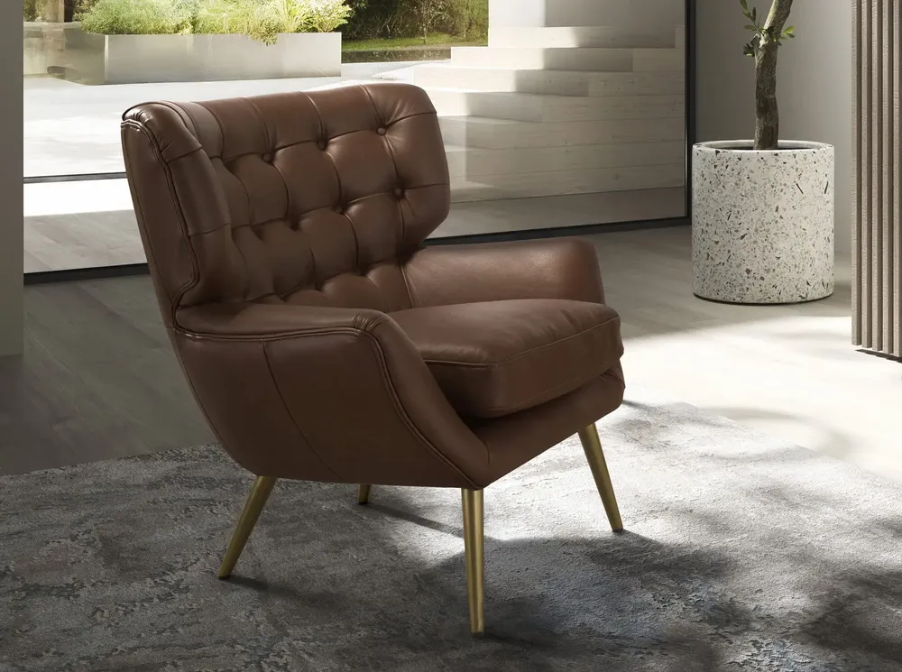 Fauteuils - Fauteuil Chester cuir marron foncé - ANGEL CERDÁ
