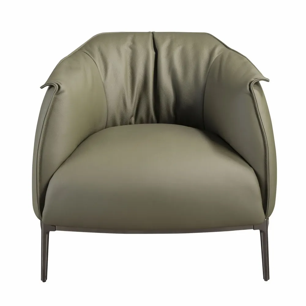 Armchairs - Olive green leather armchair - ANGEL CERDÁ