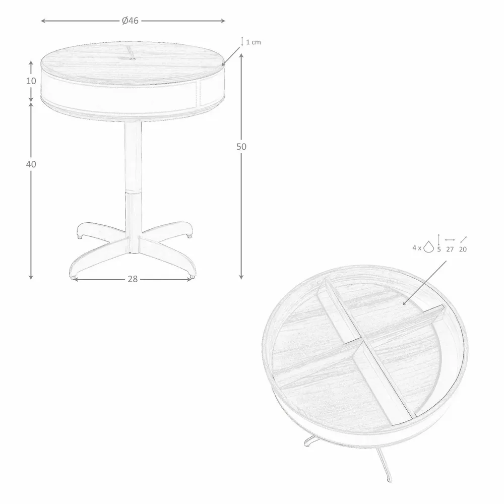 Coffee tables - Round corner table leather, walnut and grey steel - ANGEL CERDÁ